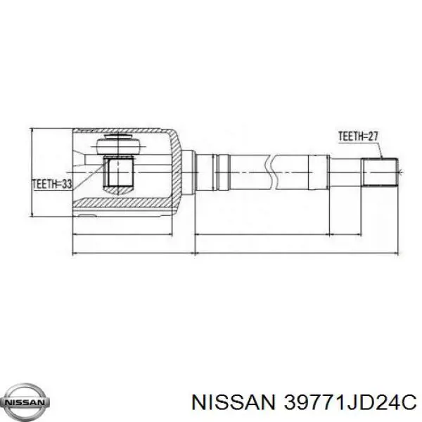 Przegub homokinetyczny wewnętrzny przedni prawy Nissan/Infiniti 39771JD24C cena, od 77,99 USD