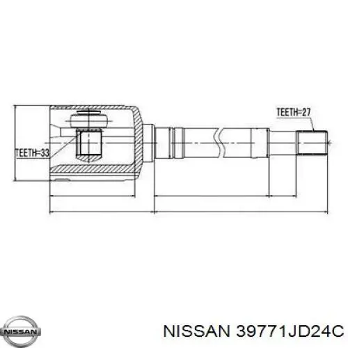 Do koszyka 39771JD24C Nissan/Infiniti Przegub homokinetyczny wewnętrzny przedni prawy