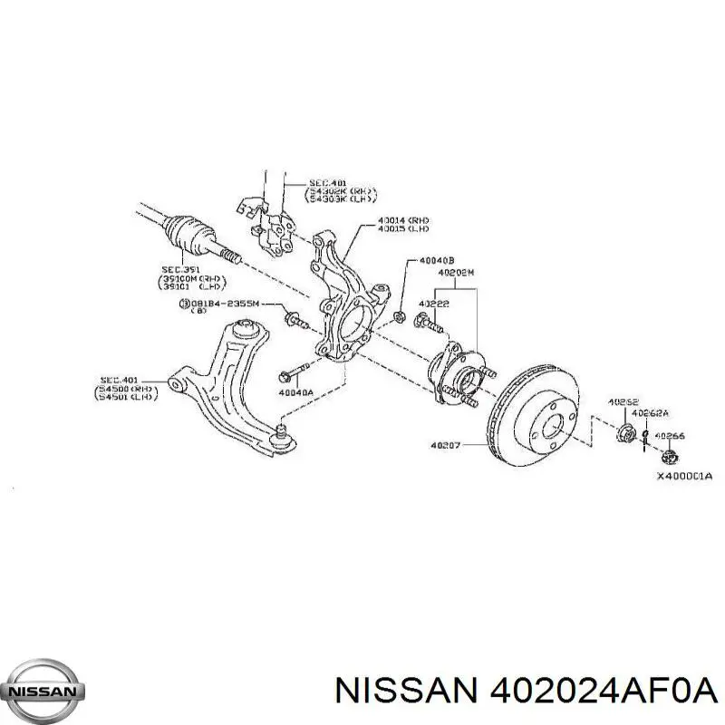 402024AF0A Nissan/Infiniti Piasta przednia