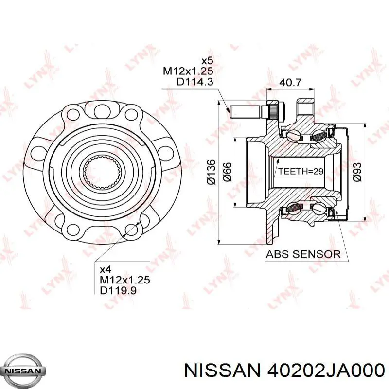 40202JA000 Nissan/Infiniti Piasta przednia