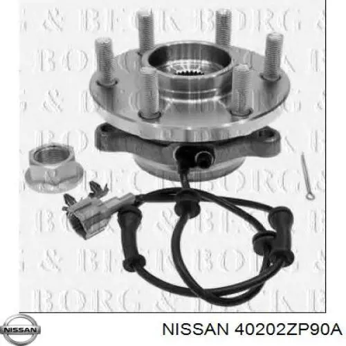 Do koszyka 40202ZP90A Nissan/Infiniti Piasta przednia