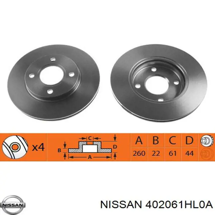 Tarcza hamulcowa przednia Nissan/Infiniti 402063U800 cena, od 42,29 USD