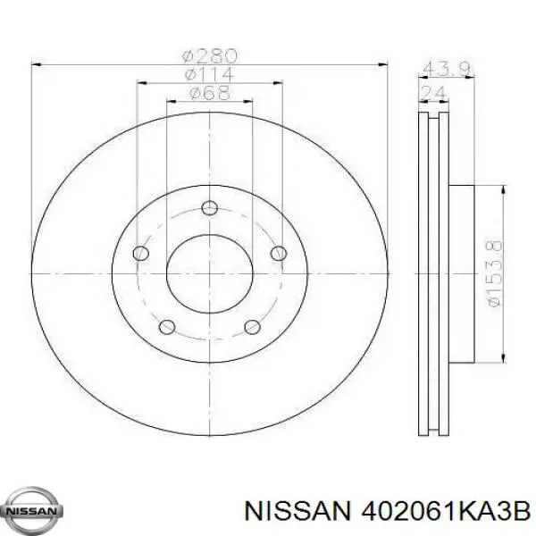 402061KA3B Nissan/Infiniti Tarcza hamulcowa przednia