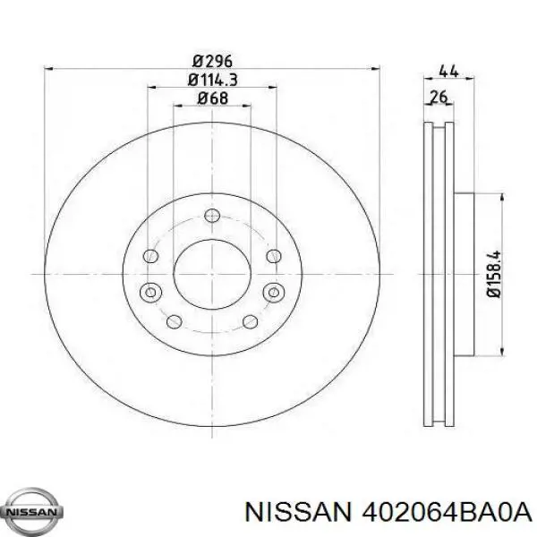 402064BA0A Nissan/Infiniti Tarcza hamulcowa przednia