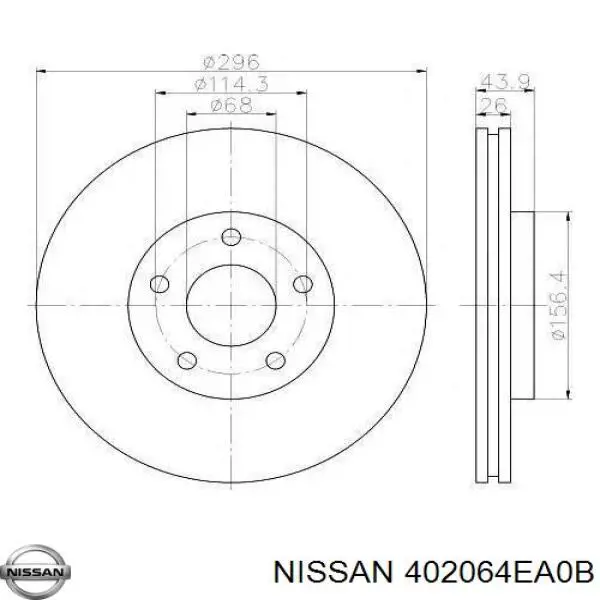402064EA0B Nissan/Infiniti Tarcza hamulcowa przednia