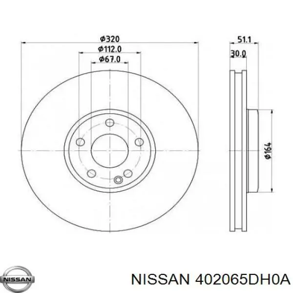 Tarcza hamulcowa przednia Nissan/Infiniti 402065DH0A cena, od 82,38 USD