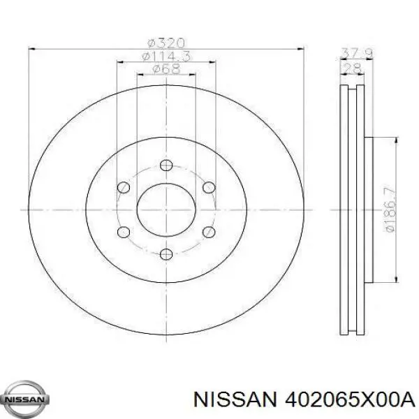 402065X00A Nissan/Infiniti Tarcza hamulcowa przednia