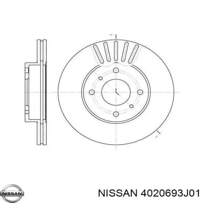 Tarcza hamulcowa przednia Nissan/Infiniti 4020693J01 cena, od 38,86 USD