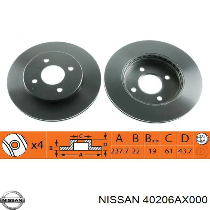 40206AX000 Nissan/Infiniti Tarcza hamulcowa przednia