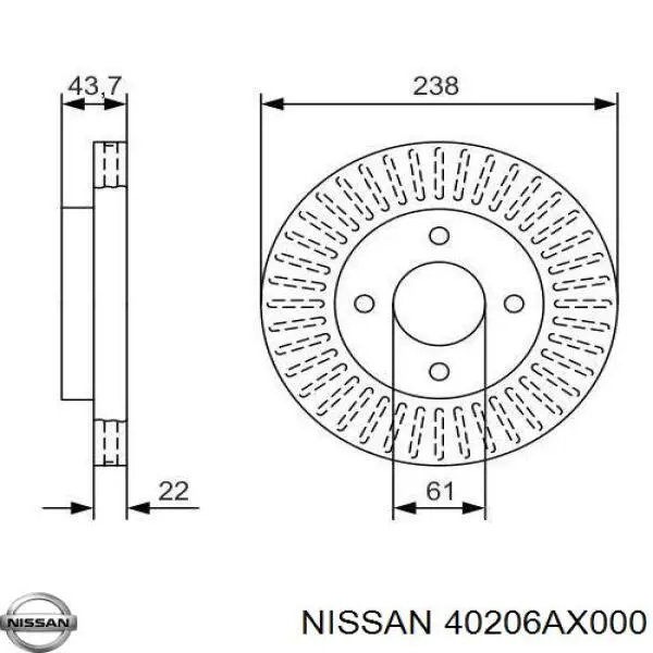 Tarcza hamulcowa przednia 40206AX000 Nissan/Infiniti