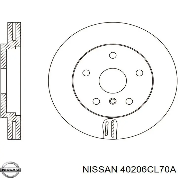Do koszyka 40206CL70A Nissan/Infiniti Tarcza hamulcowa przednia