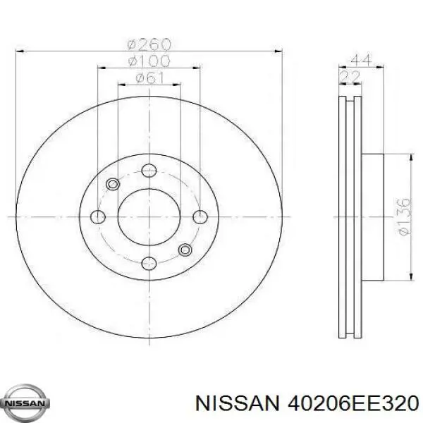 40206EE320 Nissan/Infiniti Tarcza hamulcowa przednia