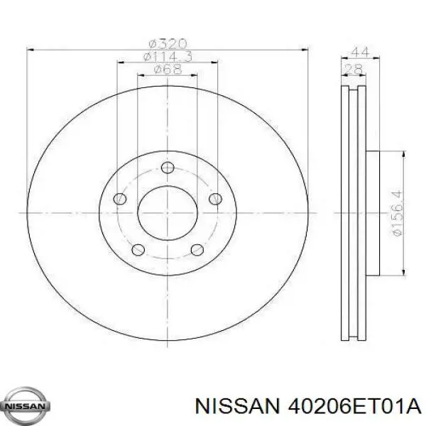 40206ET01A Nissan/Infiniti Tarcza hamulcowa przednia