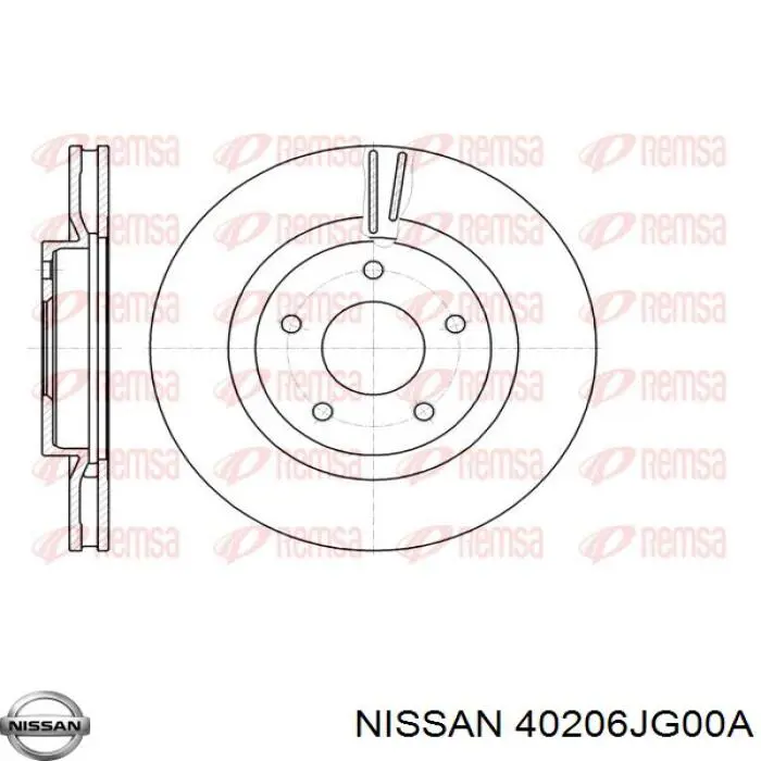 Do koszyka 40206JG00A Nissan/Infiniti Tarcza hamulcowa przednia