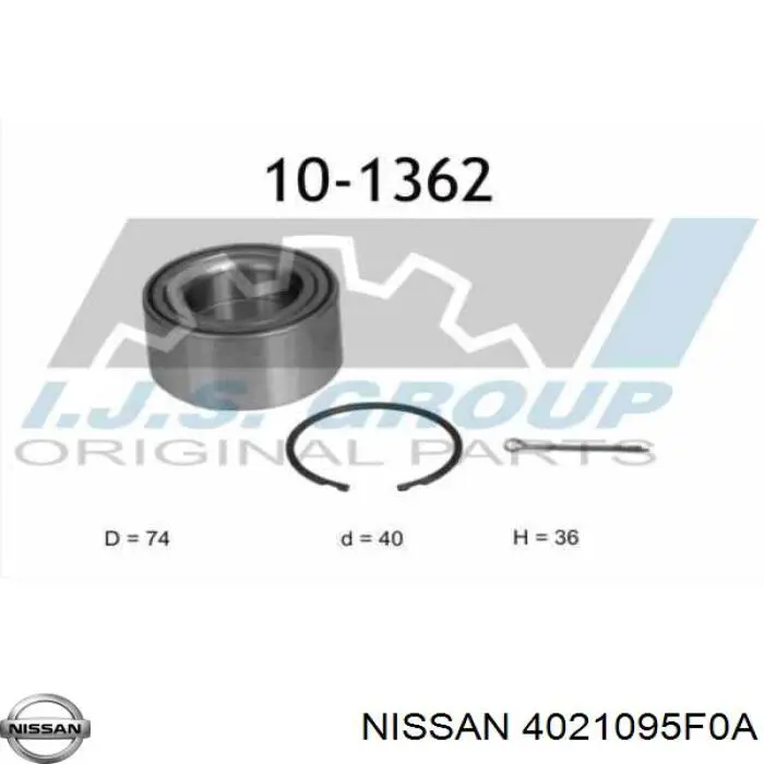 Łożysko piasty przedniej Nissan/Infiniti 4021095F0A cena, od 20,92 USD