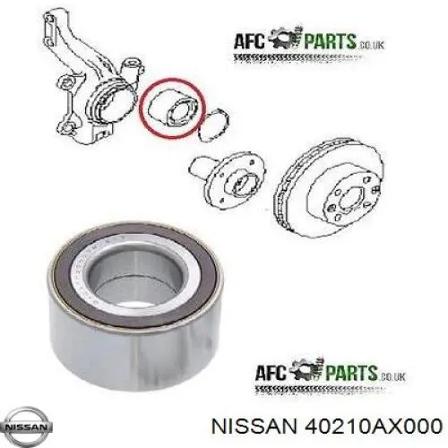 Łożysko piasty przedniej Nissan/Infiniti 40210AX000 cena, od 22,60 USD