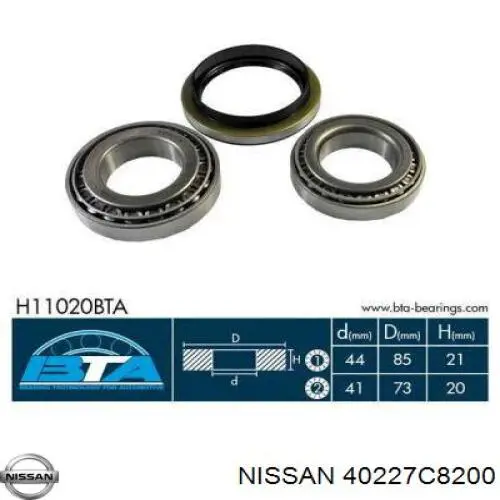 Do koszyka 40227C8200 Nissan/Infiniti Uszczelniacz piasty przedniej