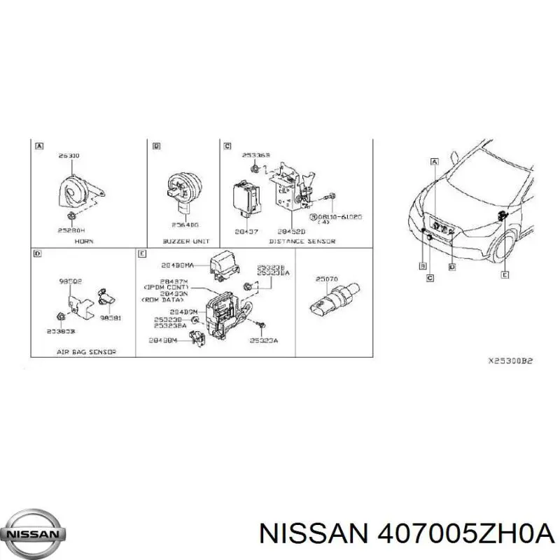 407005ZH0A Nissan/Infiniti Czujnik ciśnienia w oponach