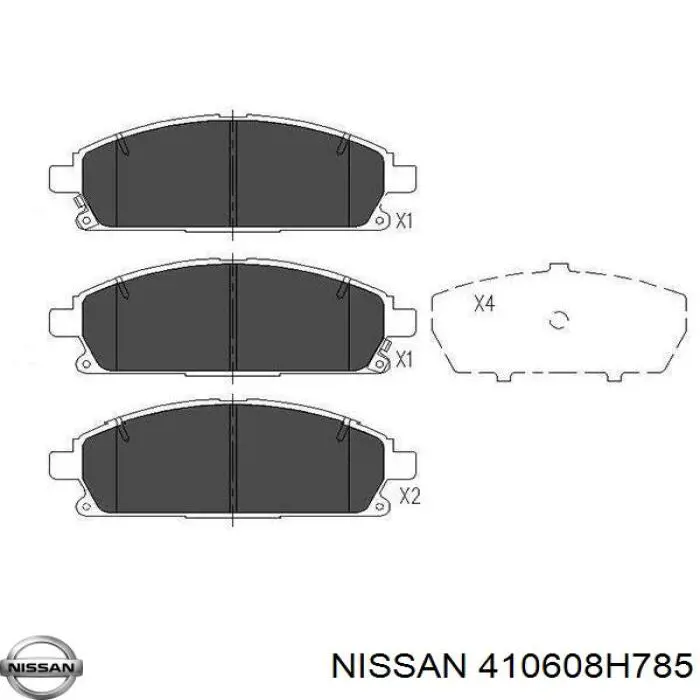 Klocki hamulcowe przednie tarczowe Nissan/Infiniti 410608H785 cena, od 28,69 USD