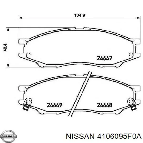 4106095F0A Nissan/Infiniti Klocki hamulcowe przednie tarczowe