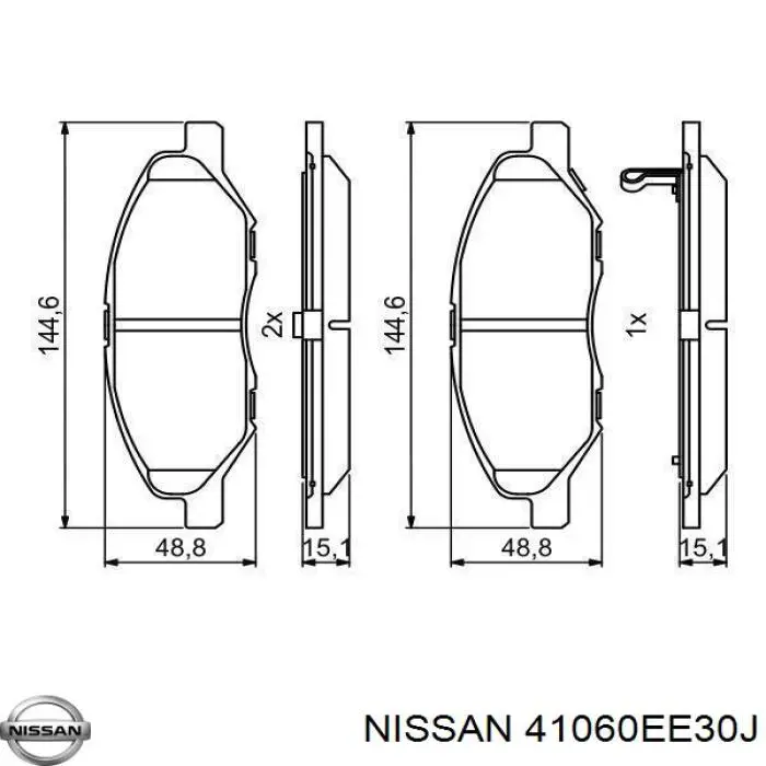 Klocki hamulcowe przednie tarczowe Nissan/Infiniti 41060EE30J cena, od 36,70 USD