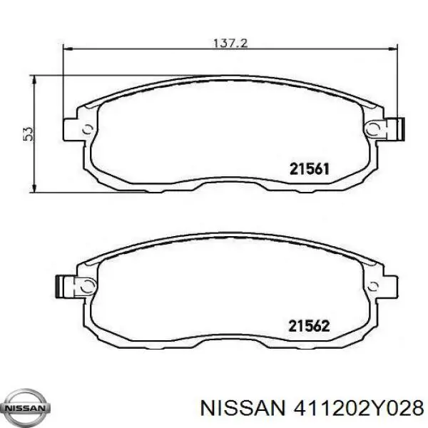 411202Y028 Nissan/Infiniti Zestaw naprawczy zacisku hamulcowego przedniego