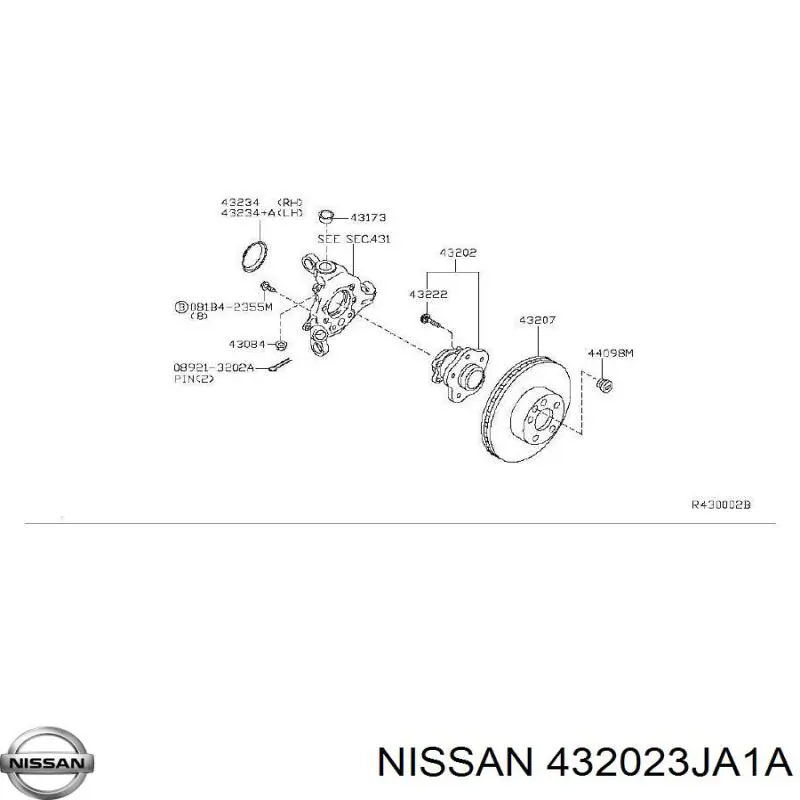 Piasta tylna Nissan/Infiniti 432023JA1A cena, od 74,33 USD