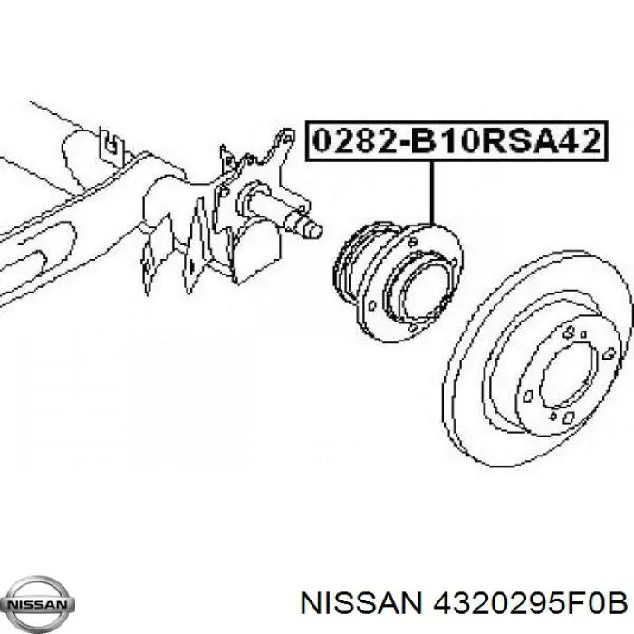 Do koszyka 4320295F0B Nissan/Infiniti Piasta tylna