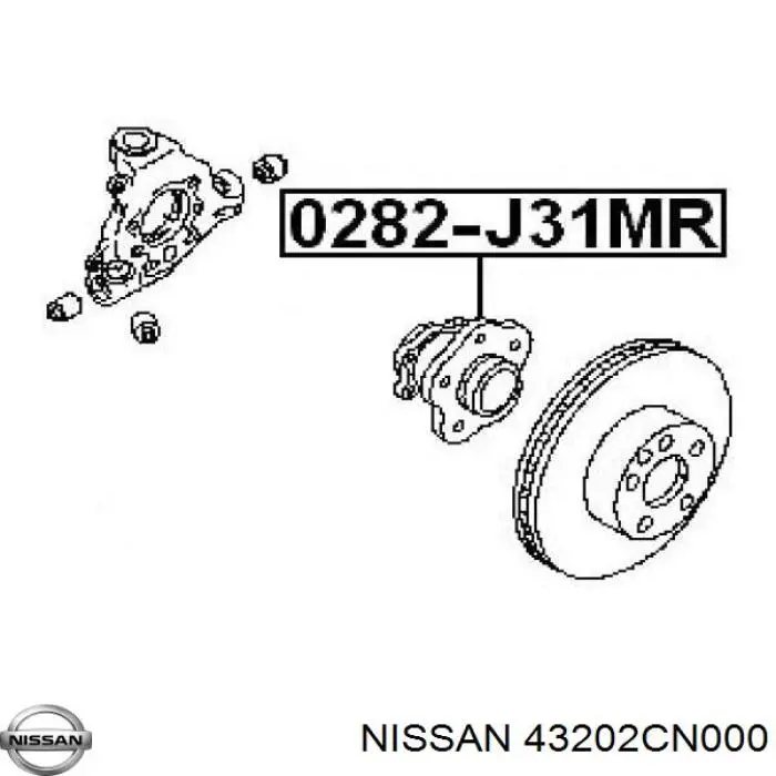 Do koszyka 43202CN000 Nissan/Infiniti Piasta tylna