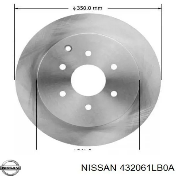 432061LB0A Nissan/Infiniti Tarcza hamulcowa tylna