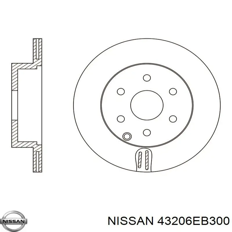 Do koszyka 43206EB300 Nissan/Infiniti Tarcza hamulcowa tylna