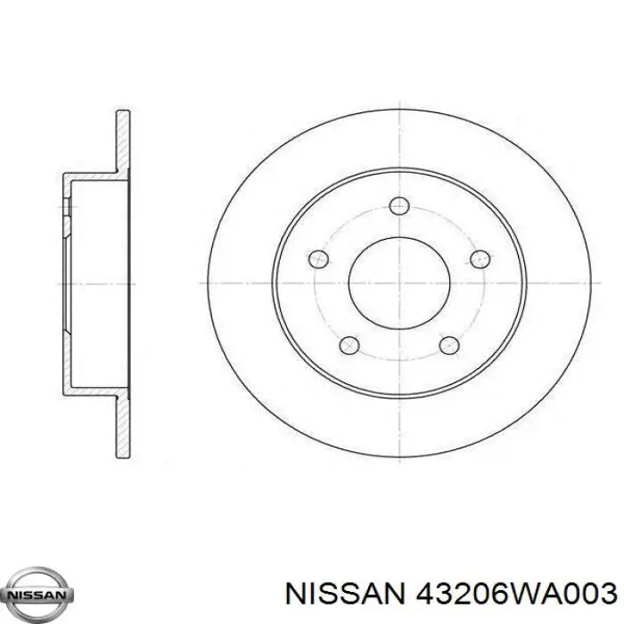 Do koszyka 43206WA003 Nissan/Infiniti Tarcza hamulcowa tylna