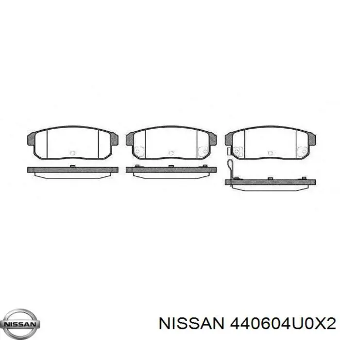 Do koszyka 440604U0X2 Nissan/Infiniti Okładziny (klocki) do hamulców tarczowych tylne
