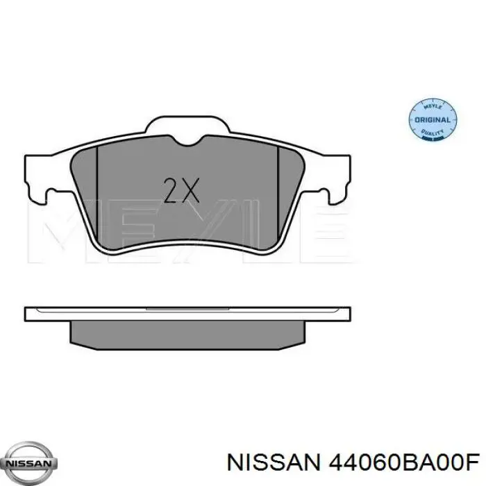 Okładziny (klocki) do hamulców tarczowych tylne Nissan/Infiniti 44060BA00F cena, od 24,13 USD