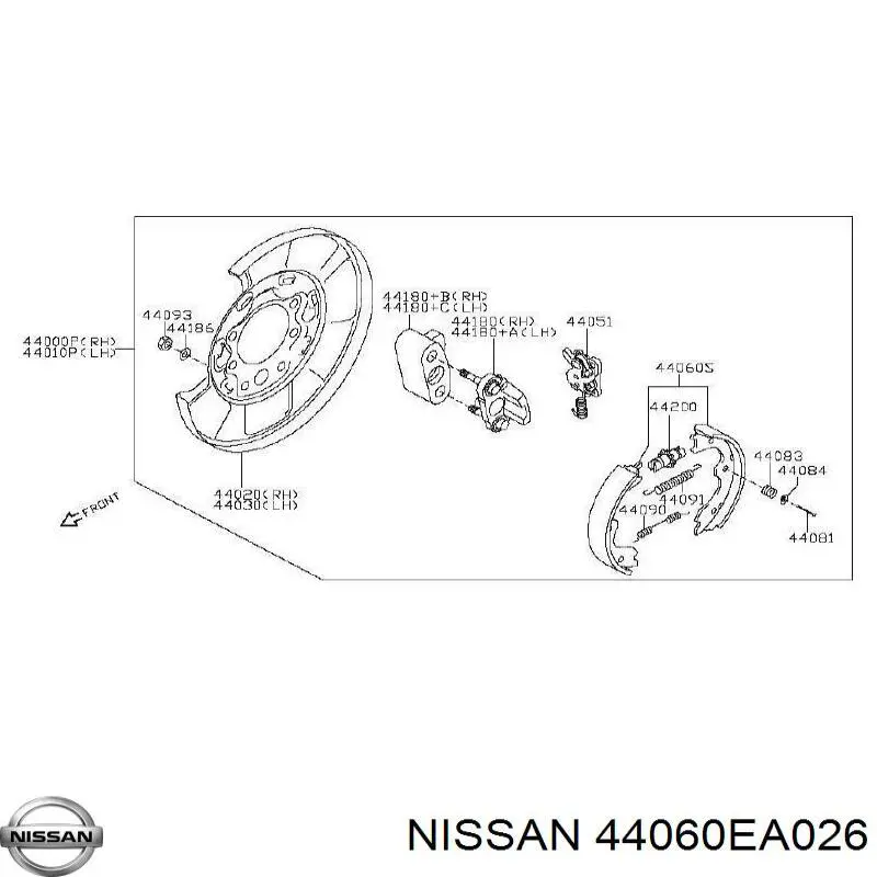 44060EA026 Nissan/Infiniti Klocki hamulca ręcznego