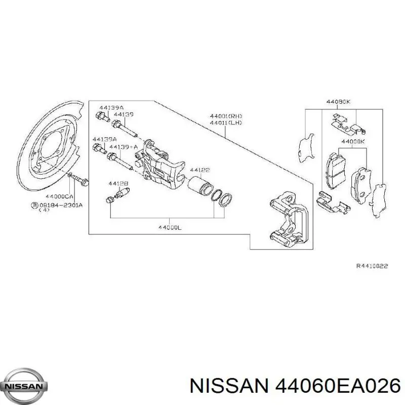 Klocki hamulca ręcznego Nissan/Infiniti 44060EA026 cena, od 41,44 USD