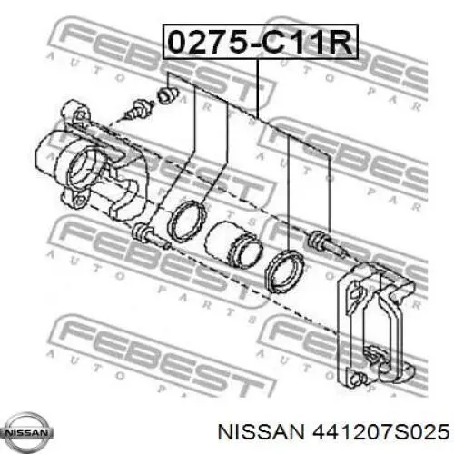 Zestaw naprawczy zacisku hamulcowego tylnego Nissan/Infiniti 441207S025 cena, od 5,80 USD
