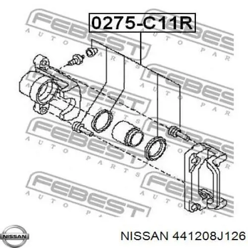 Zestaw naprawczy zacisku hamulcowego tylnego Nissan/Infiniti 441208J126 cena, od 10,03 USD