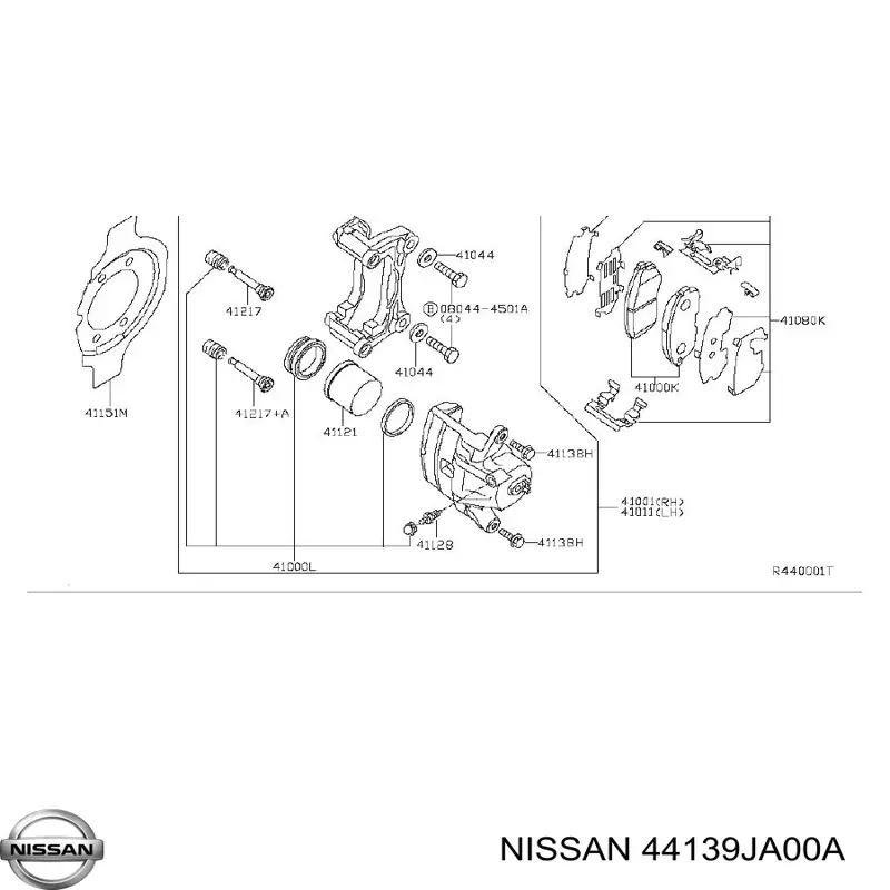 44139JA00A Nissan/Infiniti Prowadnica zacisku przedniego