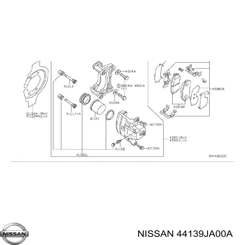 Prowadnica zacisku przedniego Nissan/Infiniti 44139JA00A cena, od 6,38 USD