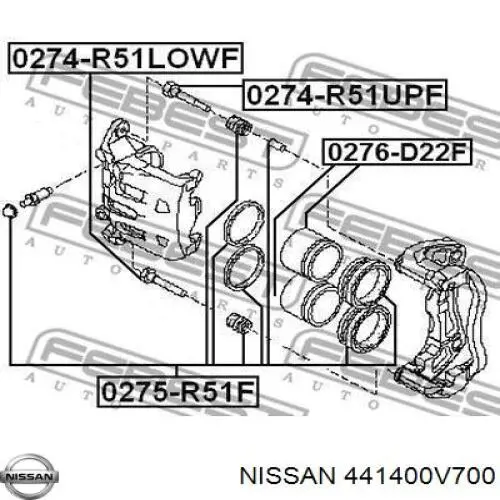 Do koszyka 441400V700 Nissan/Infiniti Prowadnica zacisku przedniego górna