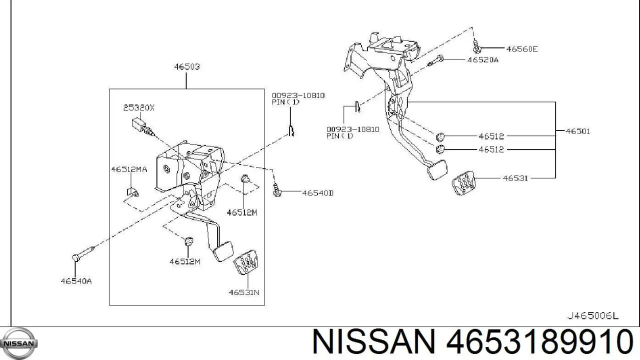 Nakładka na pedał sprzęgła Nissan/Infiniti 4653189910 cena, od 3,20 USD