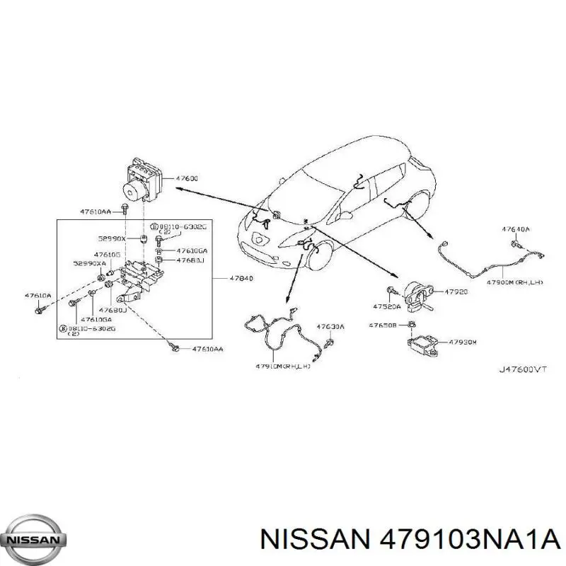 Czujnik ABS przedni Nissan LEAF (ZE0U)