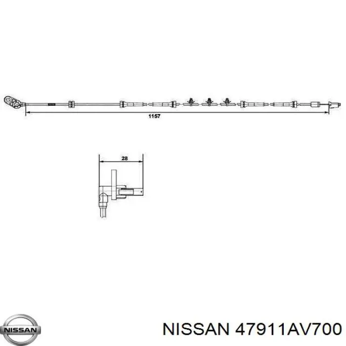 Do koszyka 47911AV700 Nissan/Infiniti Czujnik ABS przedni lewy