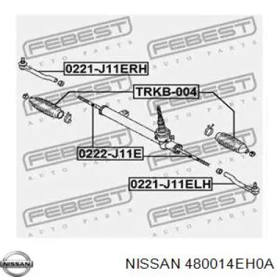 Listwa kierownicza (maglownica) Renault (RVI) 480014EH0B cena, od 187,05 USD