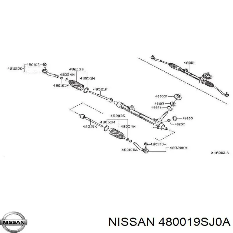 Listwa kierownicza (maglownica) Nissan/Infiniti 480013LM0A cena, od 185,64 USD