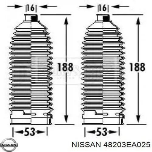 48203EA025 Nissan/Infiniti Osłona mechanizmu kierowniczego (maglownicy)