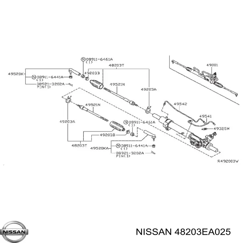 Osłona mechanizmu kierowniczego (maglownicy) Nissan/Infiniti 48203EA025 cena, od 14,41 USD