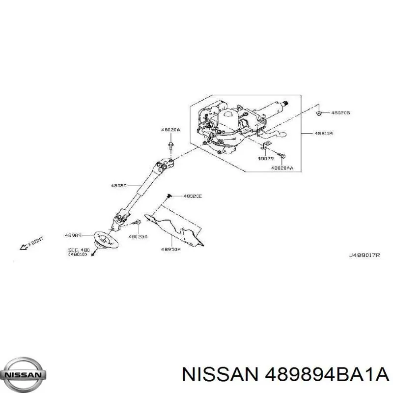 Osłona kierowniczego wału Cardana Nissan/Infiniti 489894BA1A cena, od 46,78 USD