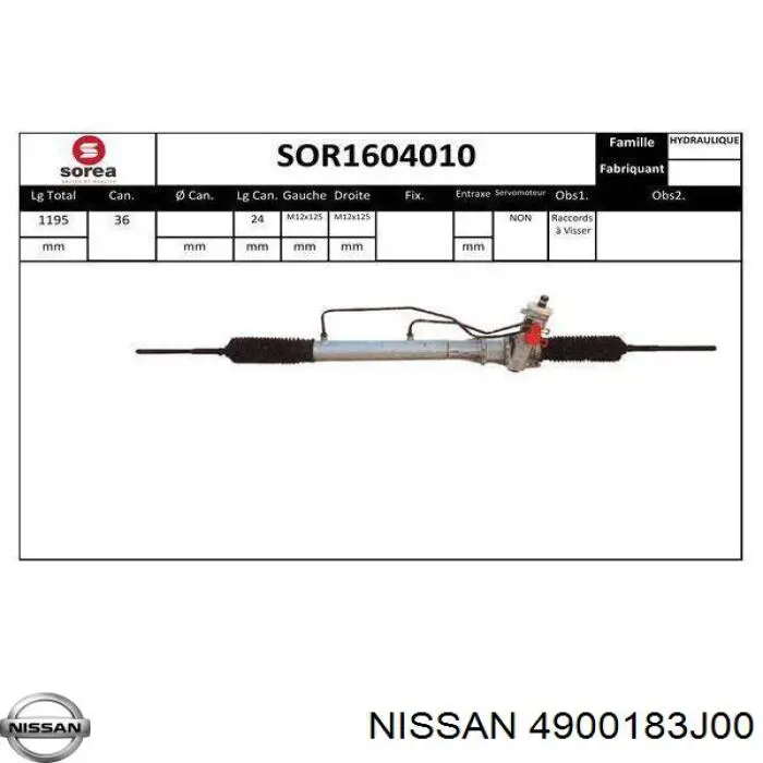 Listwa kierownicza (maglownica) do Nissan Primera  P10